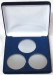 Blue Velvet Steel Box W/ 306 CARD, 3 'I' Openings Airtite