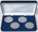 Blue Velvet Steel Box W/ #4004 ..Card 4 'I' Size Openings
